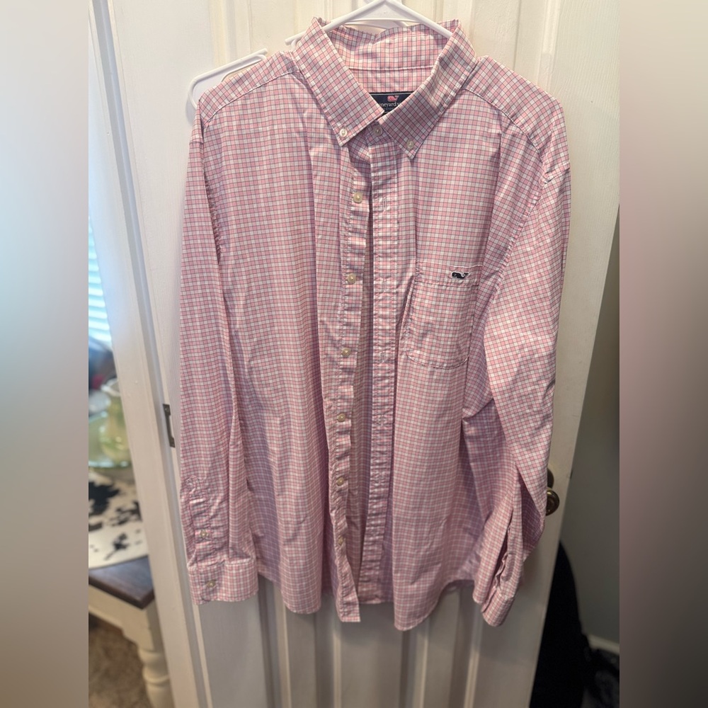 Vineyard Vines Pink Plaid Button Down Shirt